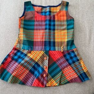 Vintage girls handmade plaid dress